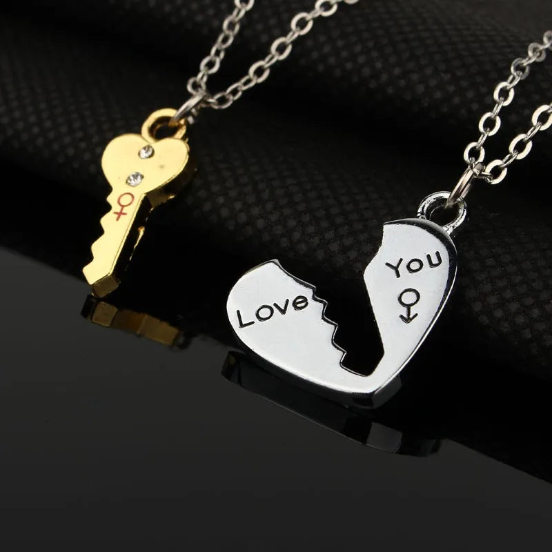 Heart & Key Pendant Necklace